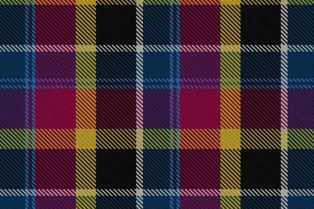 This tartan was created to commemorate the centennial, in 2004, of the adoption of the Maryland state flag.