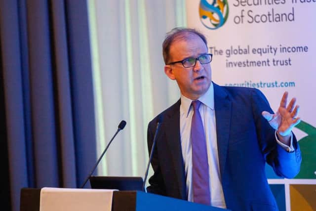 Scotsman Conference "Investment 2019" at The Principle Charlotte Square 05/03/19 Caspar Rock of Cazenove Capital