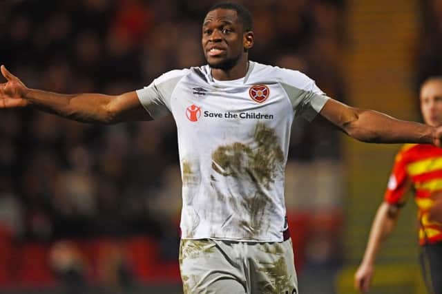 Hearts manager Craig Levein believes Uche Ikpeazu only needs a goal to set him going again. Picture: SNS.