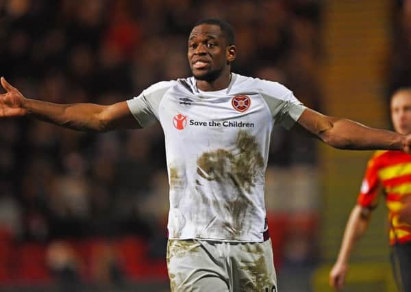 Hearts manager Craig Levein believes Uche Ikpeazu only needs a goal to set him going again. Picture: SNS.