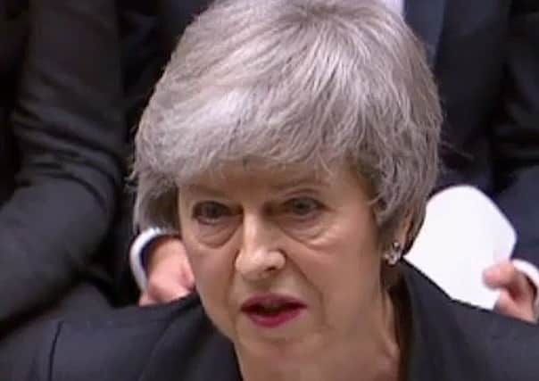 Britain's Prime Minister Theresa May as she speaks in the House of Commons. Picture: AFP/Getty Images