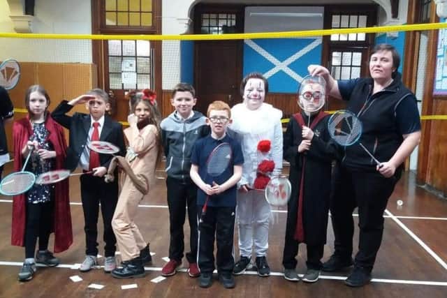 Pupils at St Andrews Primary in Rothesay still managed to play badminton while dressed up.