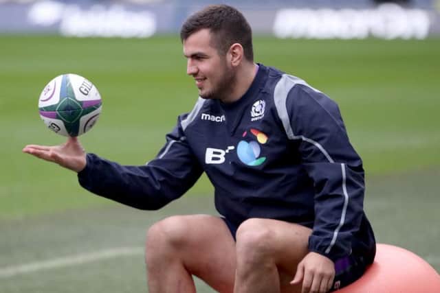 Scotland captain Stuart McInally was in a relaxed mood at BT Murrayfield. Picture: Jane Barlow/PA