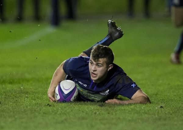 Scotland's Robbie McCallum goes over for the score. Pic: SNS Group/SRU
