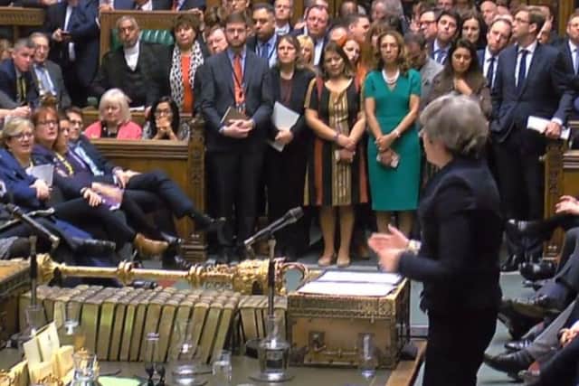 Theresa May addresses the Commons on the day of her historic defeat, 15 January. Picture: PA