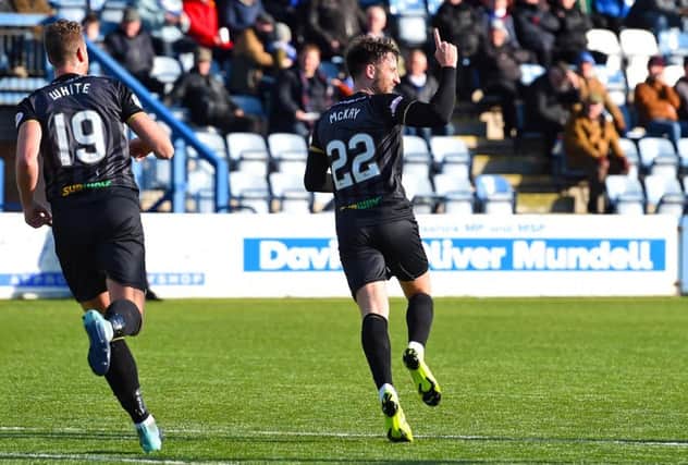 Brad McKay celebrates after scoring to make it 2-0 Inverness CT. Picture: SNS