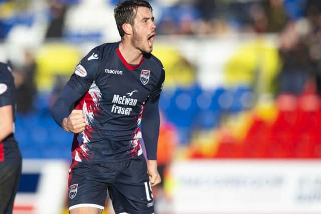 Ross County's Brian Graham celebrates his goal. Picture: SNS