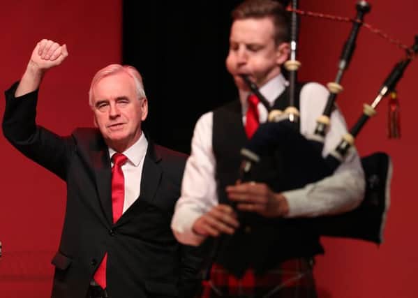 Shadow chancellor John McDonnell after speaking at the Scottish Labour's Annual Conference in Caird Hall, Dundee. Picture: Andrew Milligan/PA Wire