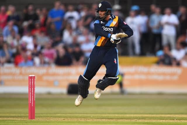 Scotland's Calum MacLeod playing for Derbyshire in England's Vitality Blast T20 competition. Picture: Nathan Stirk/Getty