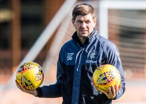 Rangers manager Steven Gerrard takes training. Picture: Ross Parker/SNS