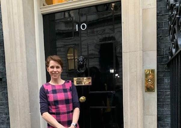 MyWay Digital Health co-founder Debbie Wake was invited to Downing Street to meet Theresa May and celebrate her win. Picture: Contributed