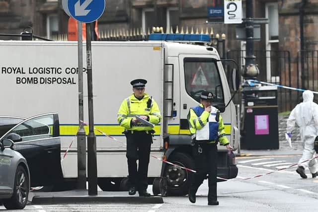 University of Glasgow buildings evacuated over suspect package on the 6 March. Picture: John Devlin.