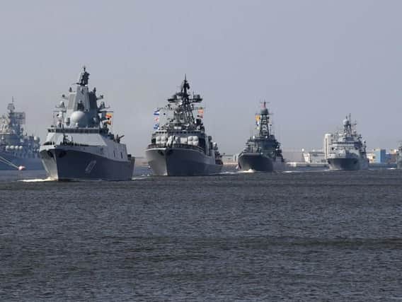 Frigate Admiral Gorshkov taking part in a naval parade last year