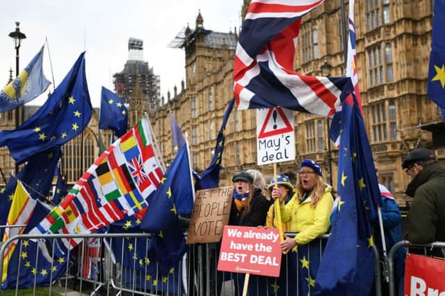 Anti-Brexit supporters in Westminster, London. Picture: David Mirzoeff/PA Wire