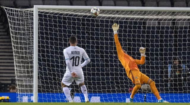 Allan McGregor pulls off a late save to deny Israel's Tomer Hemed. Picture: Alan Harvey/SNS