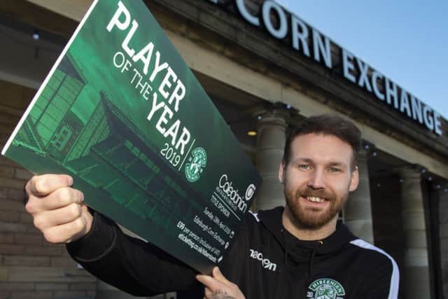 Hibs' Martin Boyle promotes the club's Player of the Year night. Picture: SNS