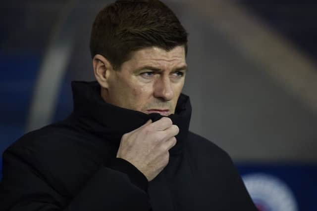 Steven Gerrard looks on grimly as Aberdeen knock Rangers out of the Scottish Cup. Picture: SNS Group