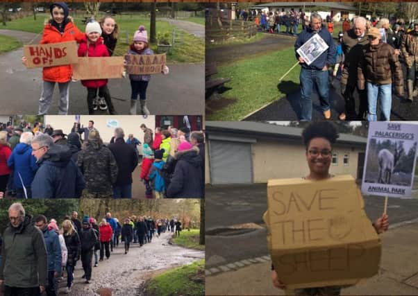 Around 200 people turned out to protest North Lanarkshire Council's decision to remove the animals from Palacerigg