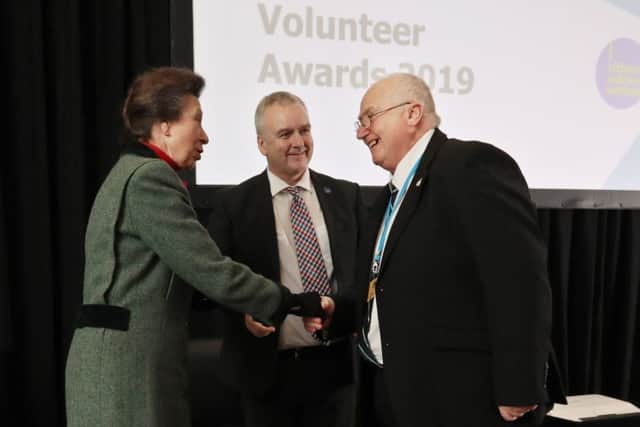 Thomas Saveall won the Project Spotlight Volunteer award at the Citizens Advice Scotland conference. He was presented with a silver Quaich by HRH Princess Anne. Picture - Stewart Attwood
All images © Stewart Attwood Photography 2019. All other rights are reserved. Use in any other context is expressly prohibited without prior permission. No Syndication Permitted.