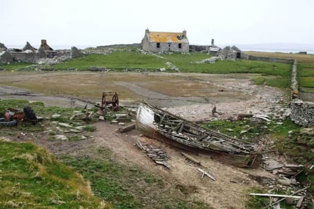 A derelict cottage on the island of Swona whose last residents left in 1974. PIC: www.geograph.org.uk/Robert Baharie.
