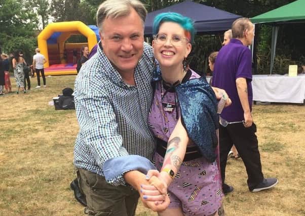 Penny Andrews, who completed the Information, Computer and Technology degree via the Open University, dances with lesser Labour light Ed Balls.