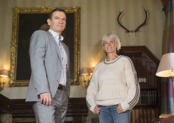 Blane Dodds, Tennis Scotland chief executive, and Judy Murray at Cromlix House, Dunblane. Picture: Jeff Holmes/PA Wire