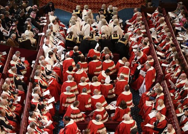 Peers take their seats in the House of Lords.  Pic: WPA Pool/Getty Images.