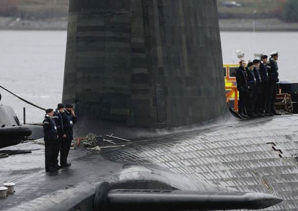 HMS Vanguard at Faslane Submarine base on the river Clyde. Picture: Jeff J Mitchell/Getty Images
