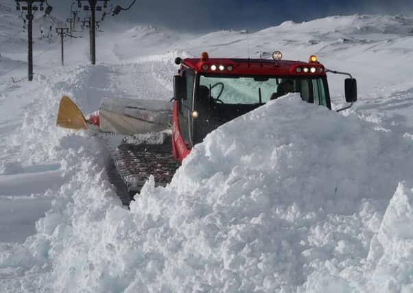 Things are looking up in the west: a pisting machine at Glencoe following the recent heavy snow. PIC: Glencoe Mountain