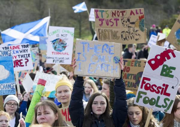 It was estimated around 1,800 people took part in the Edinburgh demonstration outside the Scottish Parliament. Picture: Ian Rutherford