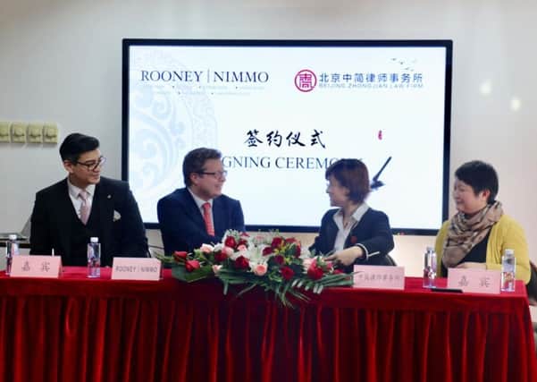 Rooney Nimmo has entered into an affiliation with Beijing Zhongjian Law Firm. Picture: Contributed