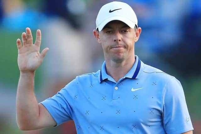 Rory McIlroy reacts after a birdie on the 17th during the second round of The Players Championship at Sawgrass. Picture: Getty Images