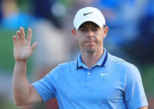 Rory McIlroy reacts after a birdie on the 17th during the second round of The Players Championship at Sawgrass. Picture: Getty Images
