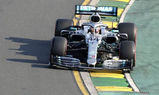 Lewis Hamilton was on impressive form to take his sixth consecutive pole at Albert Park in qualifying for the Australian Grand Prix yesterday as Mercedes completed a lockout of the front two. Photograph: Rick Rycroft/AP