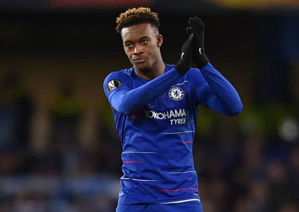 Callum Hudson-Odoi thought it was a joke when England Under-21 manager Aidy Boothroyd told him to join up with the senior squad. Picture: AFP/Getty.