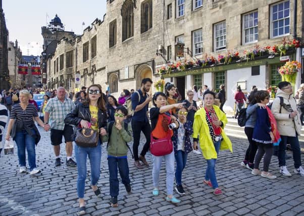 Tourists on the Royal Mile in Edinburgh. Picture: TSPL