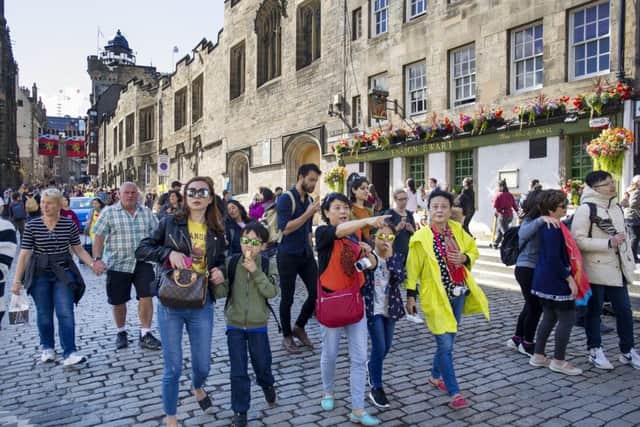 Tourists on the Royal Mile in Edinburgh. Picture: TSPL