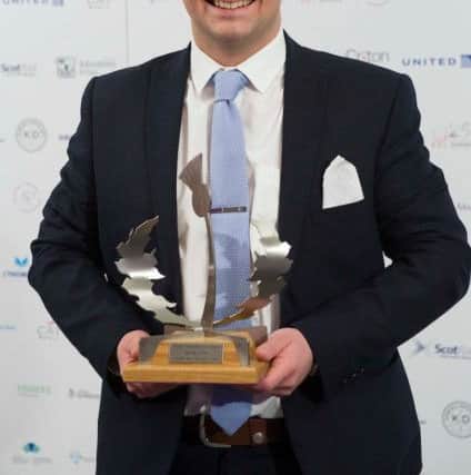 Borthwick Castle's Kieran Rose with his award. Picture Copyright Chris Watt .