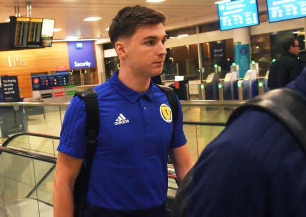 Kieran Tierney has not played on artificial pitches since suffering a pelvic injury. Picture: SNS