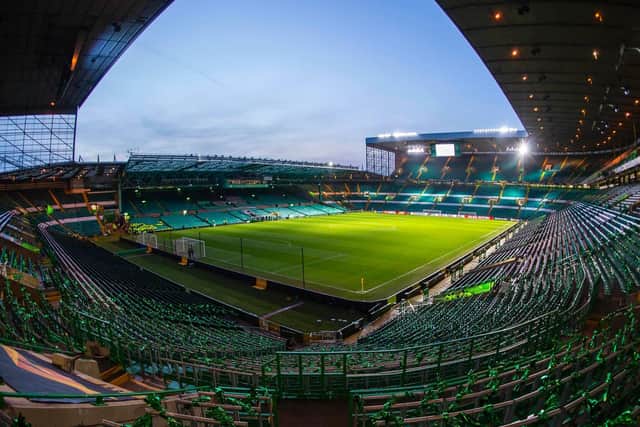A general view of Celtic Park before an evening fixture