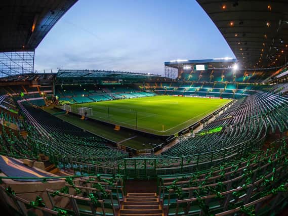 A general view of Celtic Park before an evening fixture