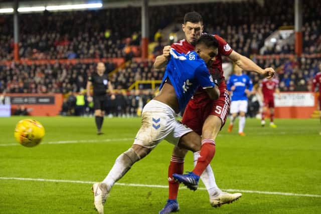06/02/19 LADBROKES PREMIERSHIP
ABERDEEN V RANGERS (2-4)
PITTODRIE - ABERDEEN
Rangers' Alfredo Morelos and Scott McKenna are both sent off after a coming together