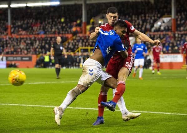 06/02/19 LADBROKES PREMIERSHIP
ABERDEEN V RANGERS (2-4)
PITTODRIE - ABERDEEN
Rangers' Alfredo Morelos and Scott McKenna are both sent off after a coming together