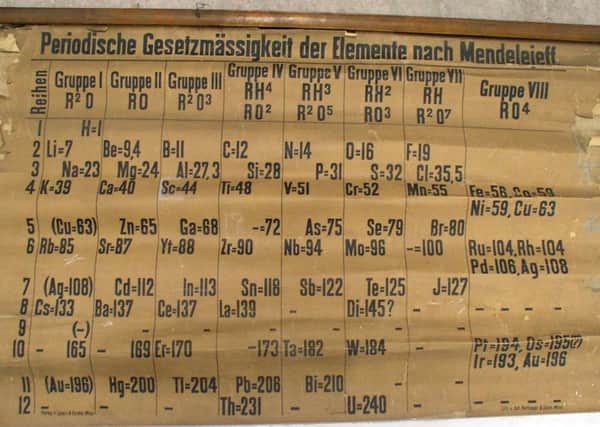 The chart is believed to be the world's oldest periodic table. Picture: PA