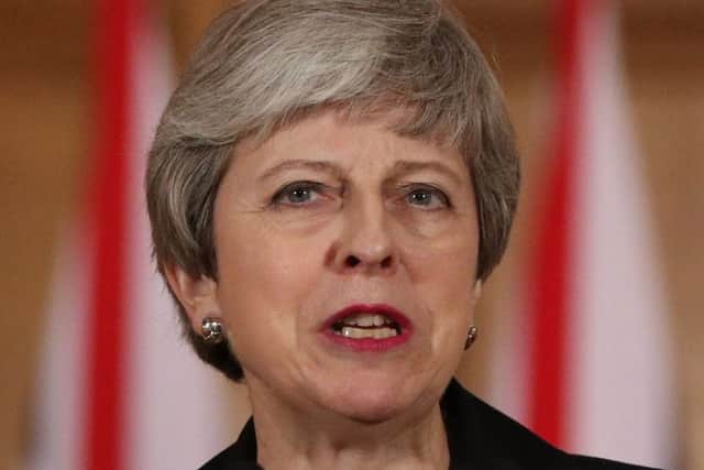 Britain's Prime Minister Theresa May makes a statement inside 10 Downing Street in London on March 20, 2019. Picture: AFP/Getty Images