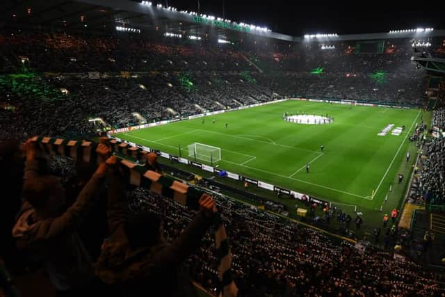 The light show takes place at Celtic Park prior to kick off