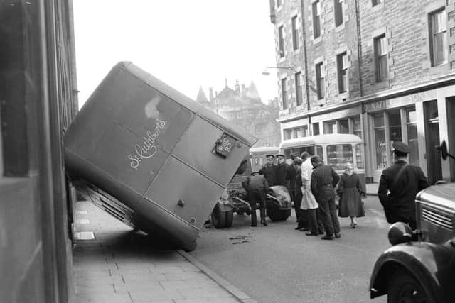 The cabin became separated and its fall broken by a wall at Bristo Street.