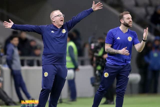 Scotland manager Alex McLeish gestures on the touchline during the defeat. Picture: PA