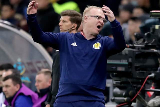 Scotland manager Alex McLeish shows his frustration during his sides humiliating 3-0 defeat by Kazakstan at the Astana Arena. Picture: Adam Davy/PA Wire
