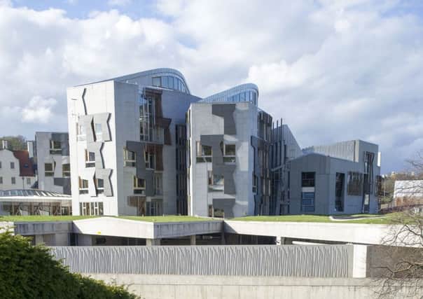 Exterior view of the Scottish Parliament, Holyrood.